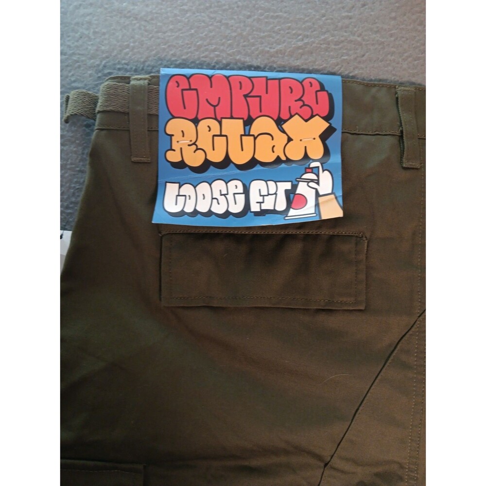 NEW Empyre loose fit relax cargo Pant Men's 32x29 Green Button Fly - Picture 9 of 14